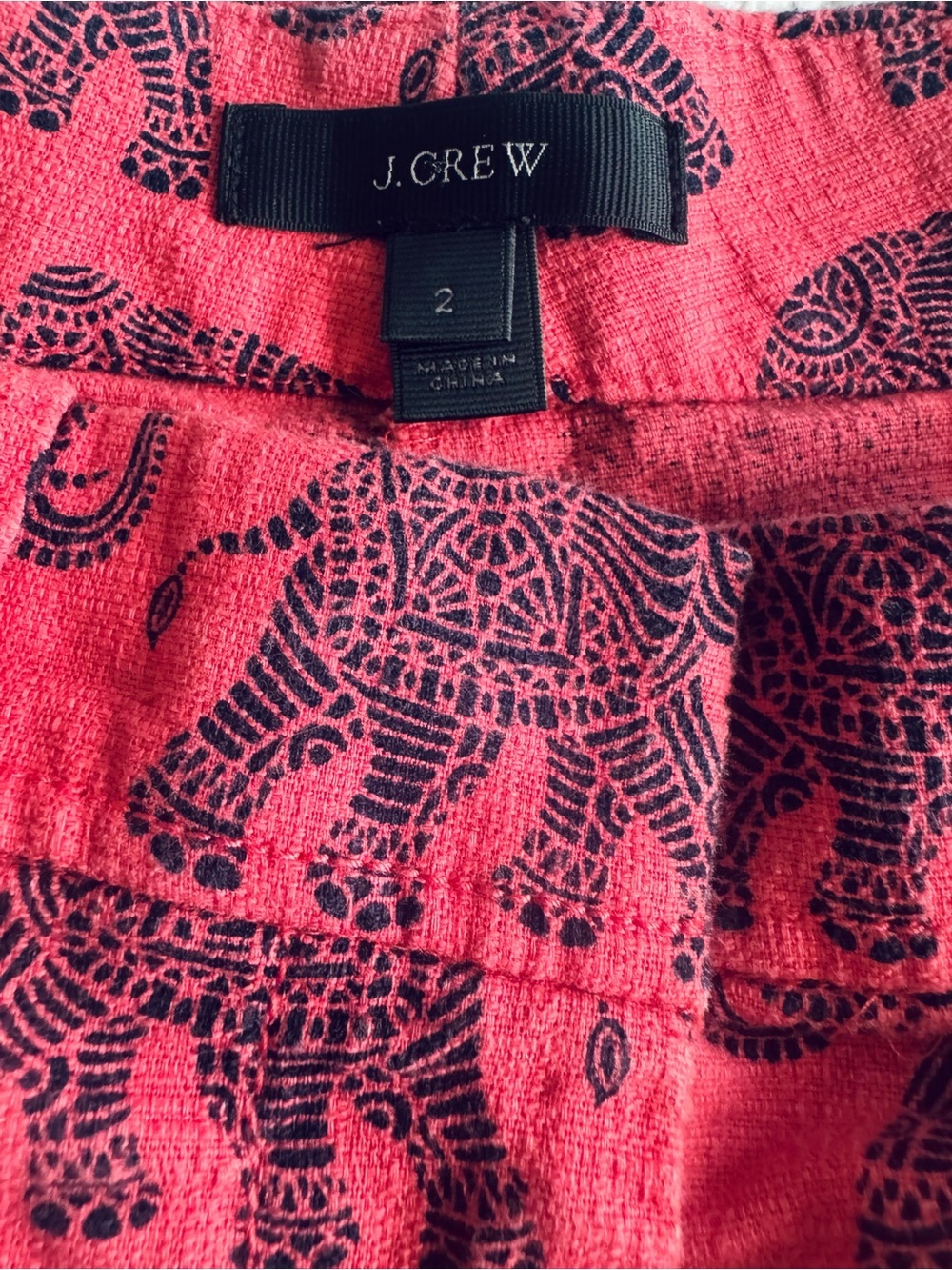 J. Crew high waist shorts with elephant print sz 2 - Picture 4 of 7